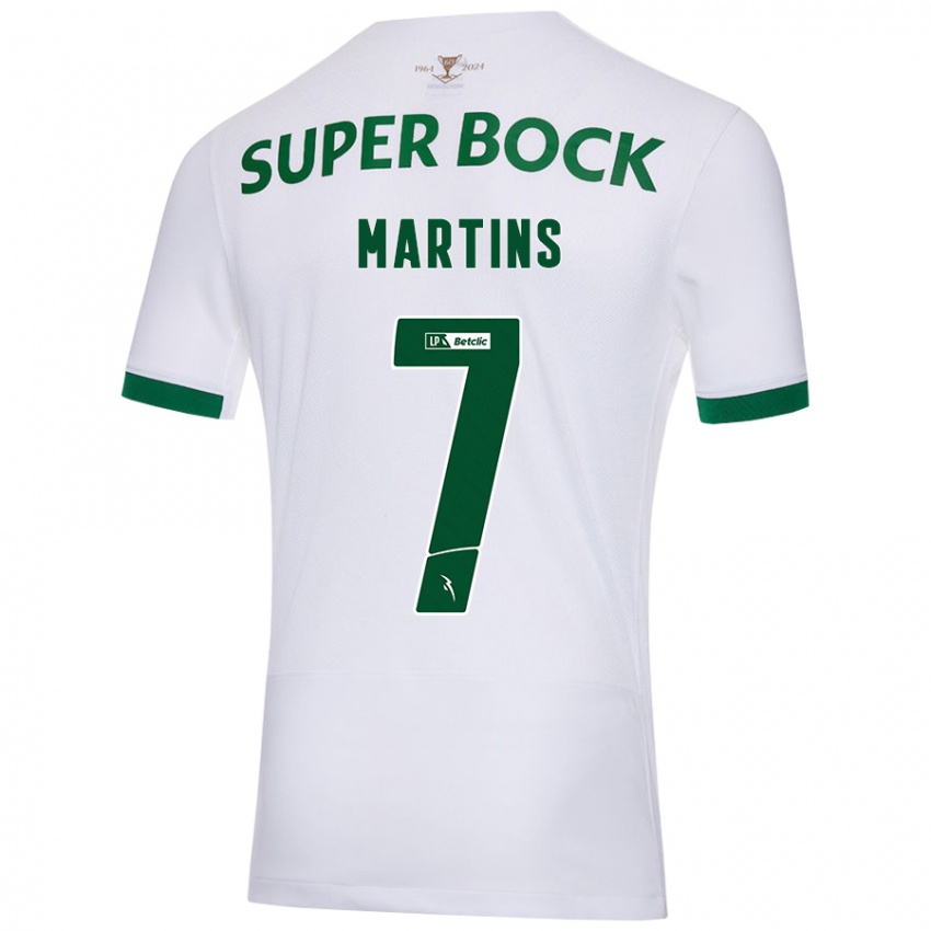 Enfant Maillot Joana David Carromeu Martins #7 Blanc Vert Tenues Extérieur 2024/25 T-Shirt Suisse