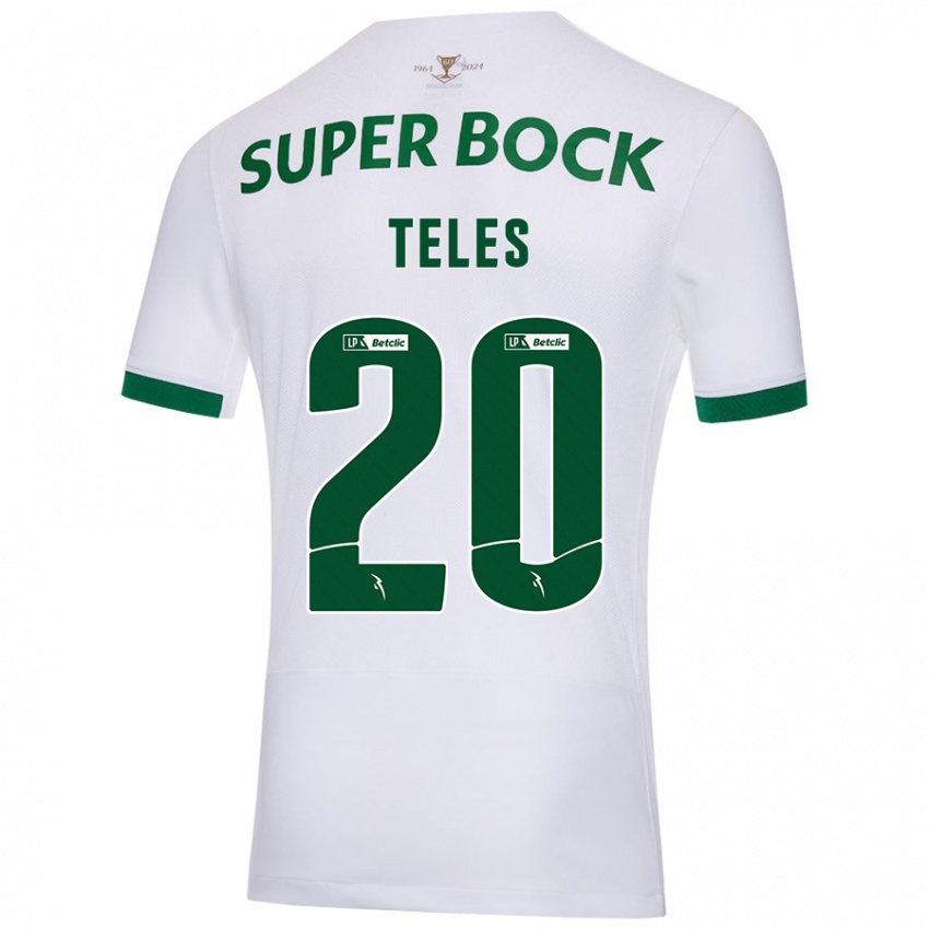 Enfant Maillot Ana Isabel Teles #20 Blanc Vert Tenues Extérieur 2024/25 T-Shirt Suisse