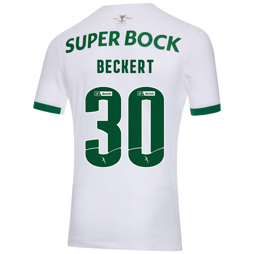 Enfant Maillot Carolina Beckert #30 Blanc Vert Tenues Extérieur 2024/25 T-Shirt Suisse