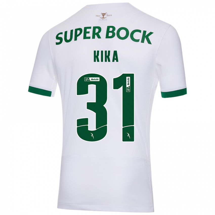 Enfant Maillot Kika #31 Blanc Vert Tenues Extérieur 2024/25 T-Shirt Suisse