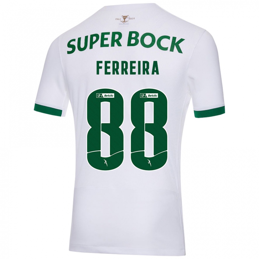 Enfant Maillot Tiago Ferreira #88 Blanc Vert Tenues Extérieur 2024/25 T-Shirt Suisse