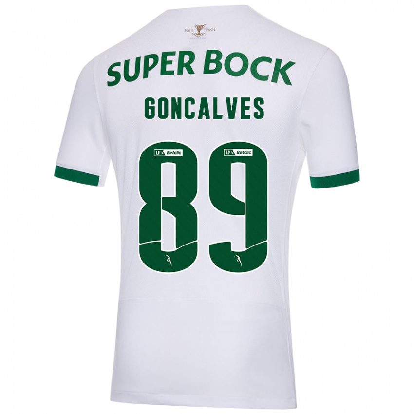 Enfant Maillot André Gonçalves #89 Blanc Vert Tenues Extérieur 2024/25 T-Shirt Suisse