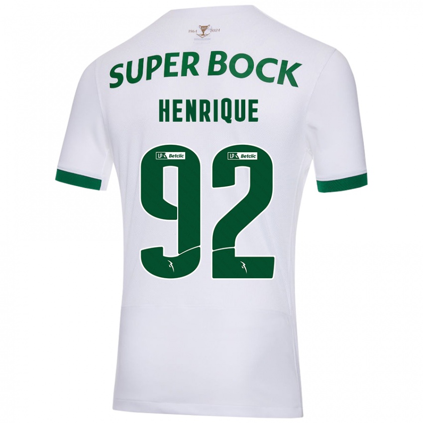 Enfant Maillot Eduardo Henrique #92 Blanc Vert Tenues Extérieur 2024/25 T-Shirt Suisse