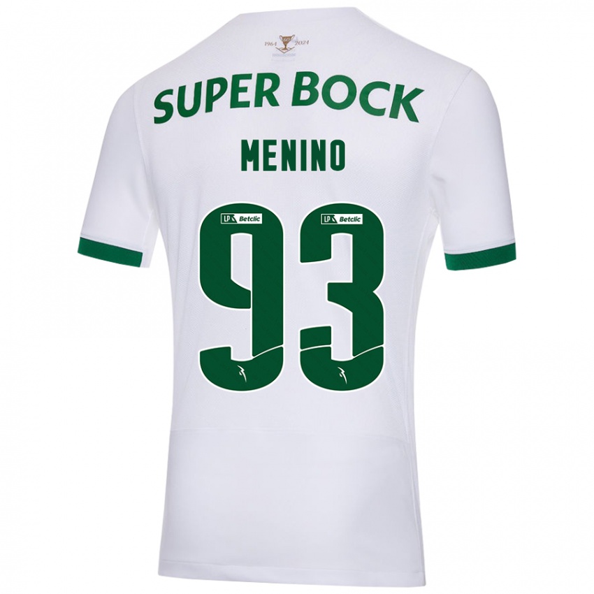 Enfant Maillot Miguel Menino #93 Blanc Vert Tenues Extérieur 2024/25 T-Shirt Suisse