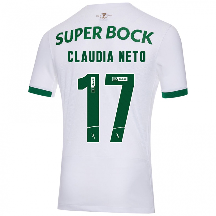 Enfant Maillot Cláudia Teresa Pires Neto #17 Blanc Vert Tenues Extérieur 2024/25 T-Shirt Suisse