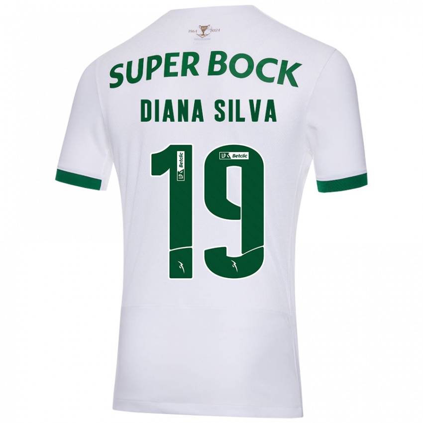 Enfant Maillot Diana Micaela Abreu De Sousa E Silva #19 Blanc Vert Tenues Extérieur 2024/25 T-Shirt Suisse