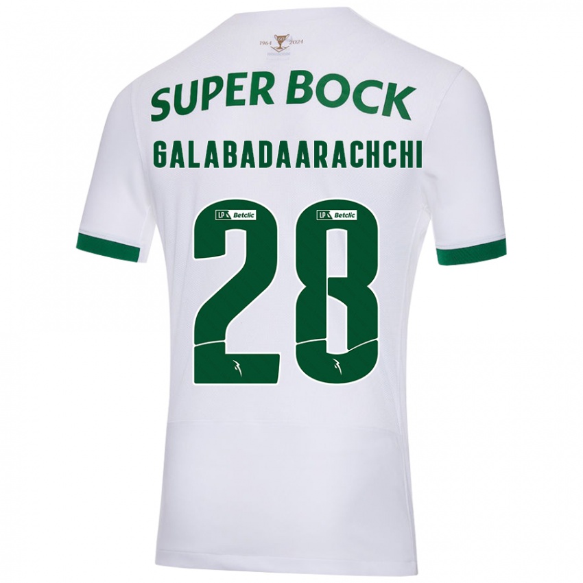 Enfant Maillot Jacinta Galabadaarachchi #28 Blanc Vert Tenues Extérieur 2024/25 T-Shirt Suisse