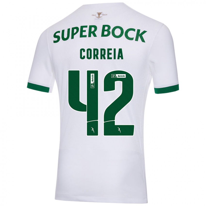 Enfant Maillot Leonete Maísa Nozerand Correia #42 Blanc Vert Tenues Extérieur 2024/25 T-Shirt Suisse