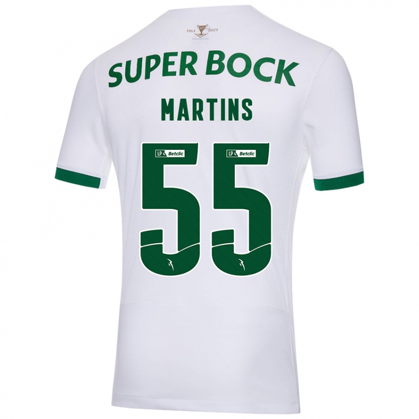 Enfant Maillot Carolina Martins #55 Blanc Vert Tenues Extérieur 2024/25 T-Shirt Suisse