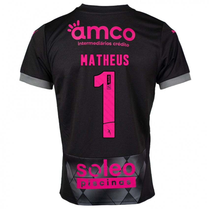 Kinder Matheus #1 Schwarz Rosa Auswärtstrikot Trikot 2024/25 T-Shirt Schweiz