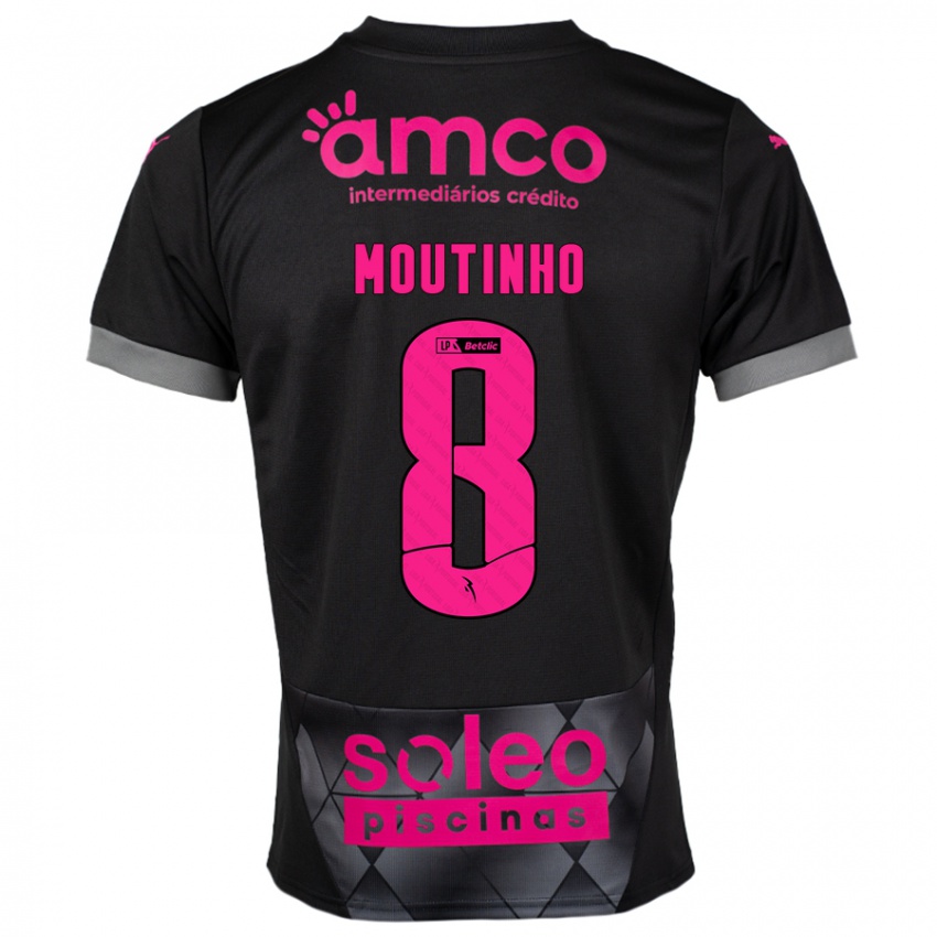 Kinder João Moutinho #8 Schwarz Rosa Auswärtstrikot Trikot 2024/25 T-Shirt Schweiz