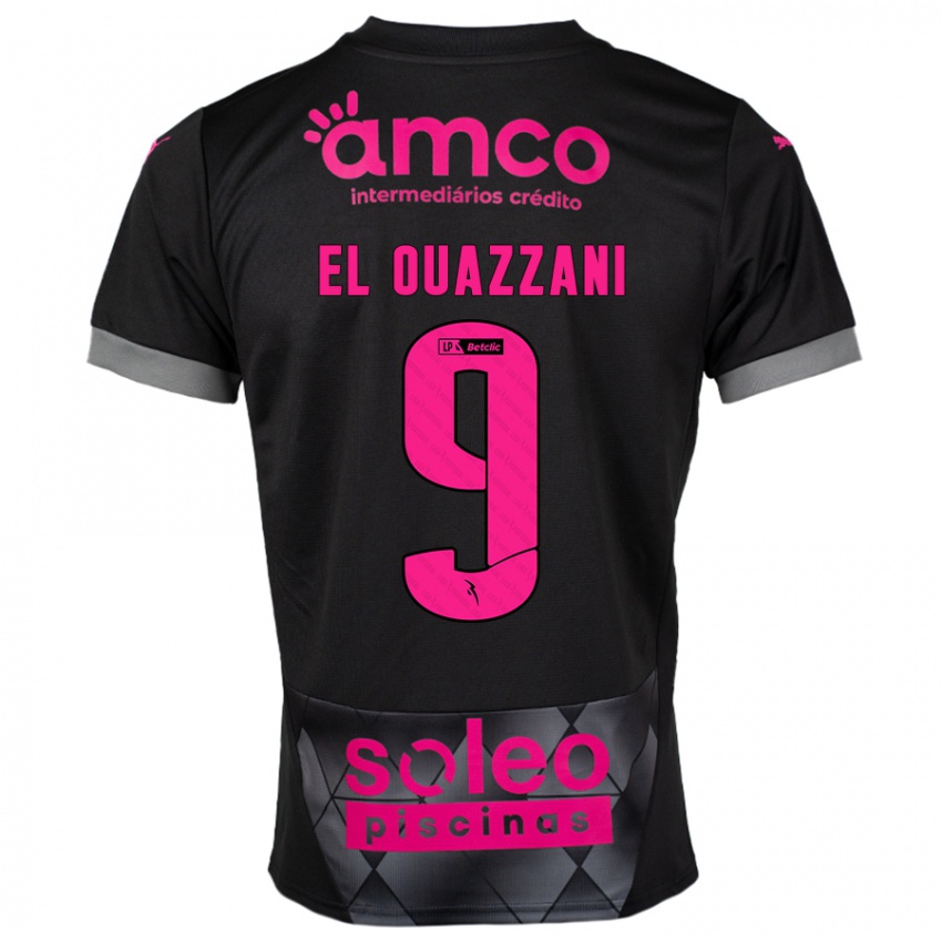 Kinder Amine El Ouazzani #9 Schwarz Rosa Auswärtstrikot Trikot 2024/25 T-Shirt Schweiz