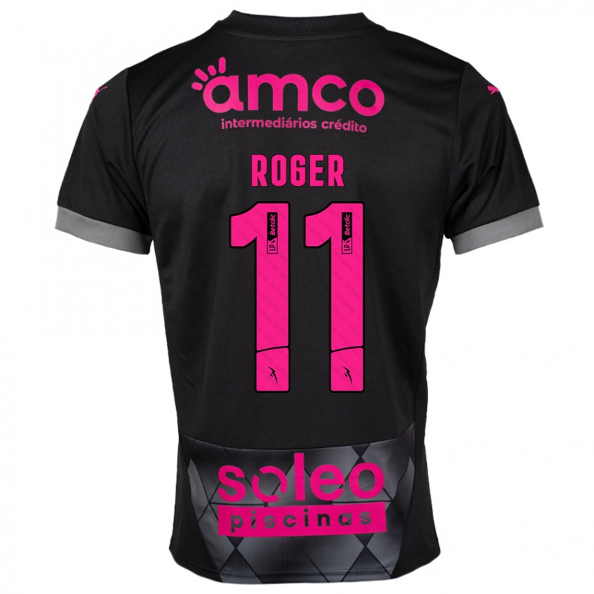 Kinder Roger #11 Schwarz Rosa Auswärtstrikot Trikot 2024/25 T-Shirt Schweiz