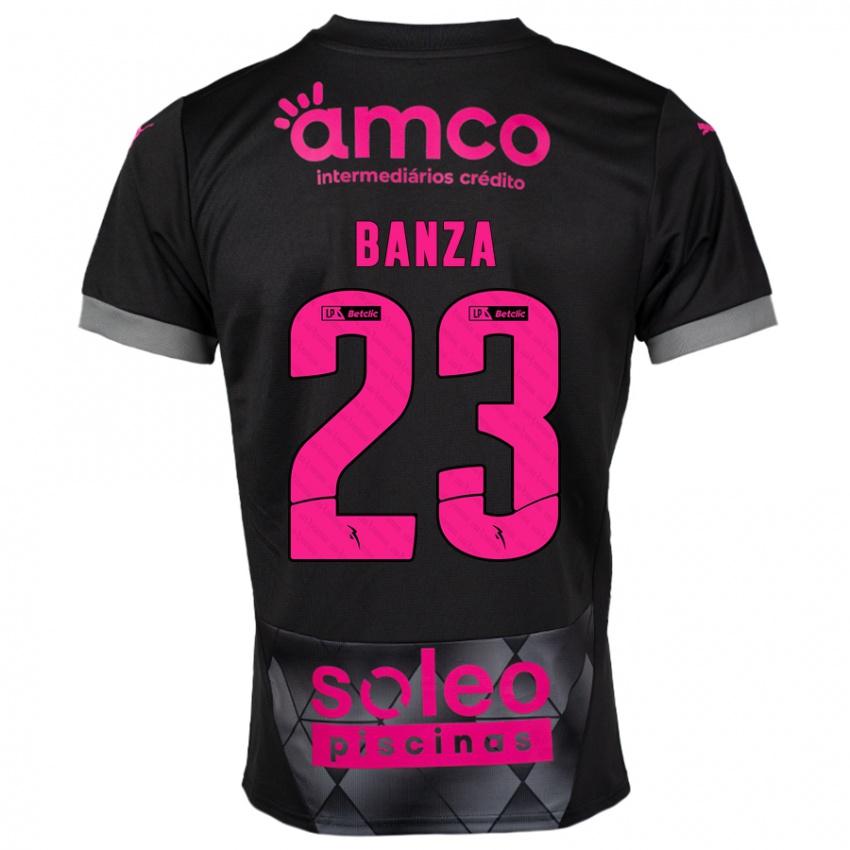 Kinder Simon Banza #23 Schwarz Rosa Auswärtstrikot Trikot 2024/25 T-Shirt Schweiz