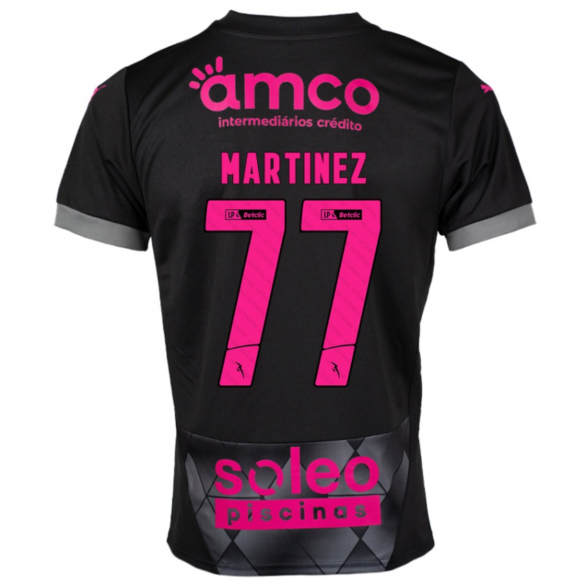 Kinder Gabri Martínez #77 Schwarz Rosa Auswärtstrikot Trikot 2024/25 T-Shirt Schweiz