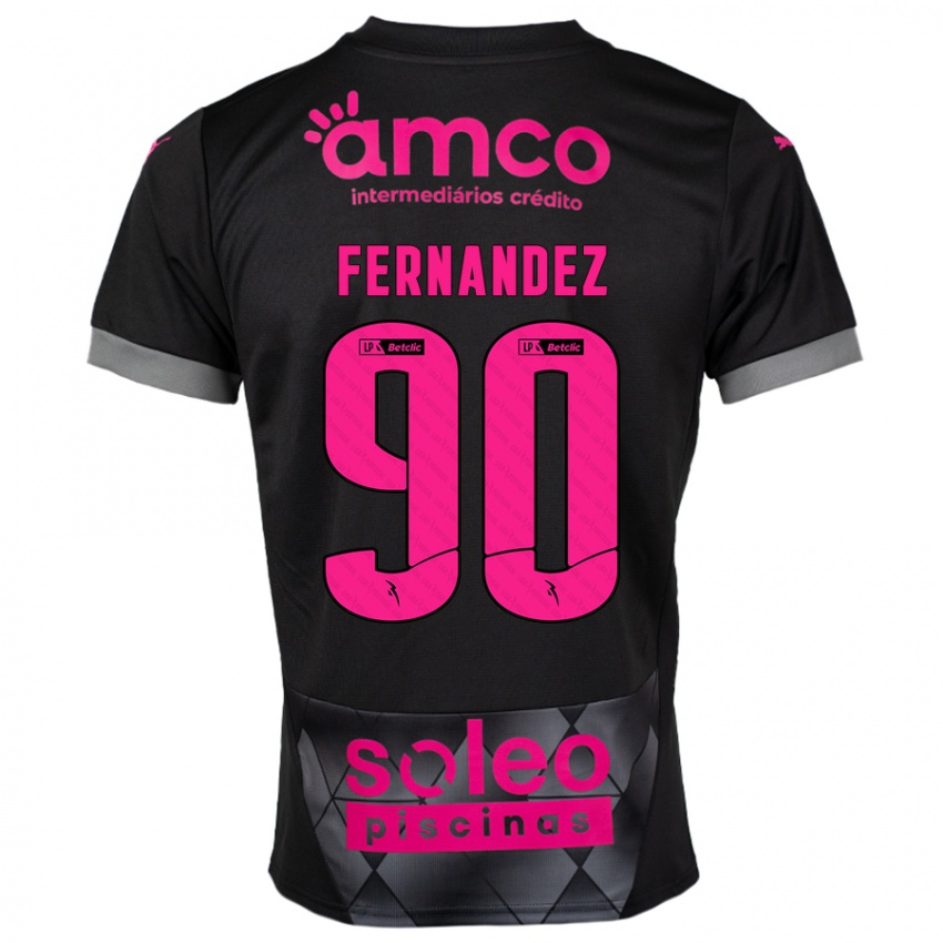 Kinder Roberto Fernández #90 Schwarz Rosa Auswärtstrikot Trikot 2024/25 T-Shirt Schweiz