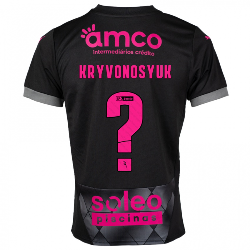 Kinder Leonardo Kryvonosyuk #0 Schwarz Rosa Auswärtstrikot Trikot 2024/25 T-Shirt Schweiz