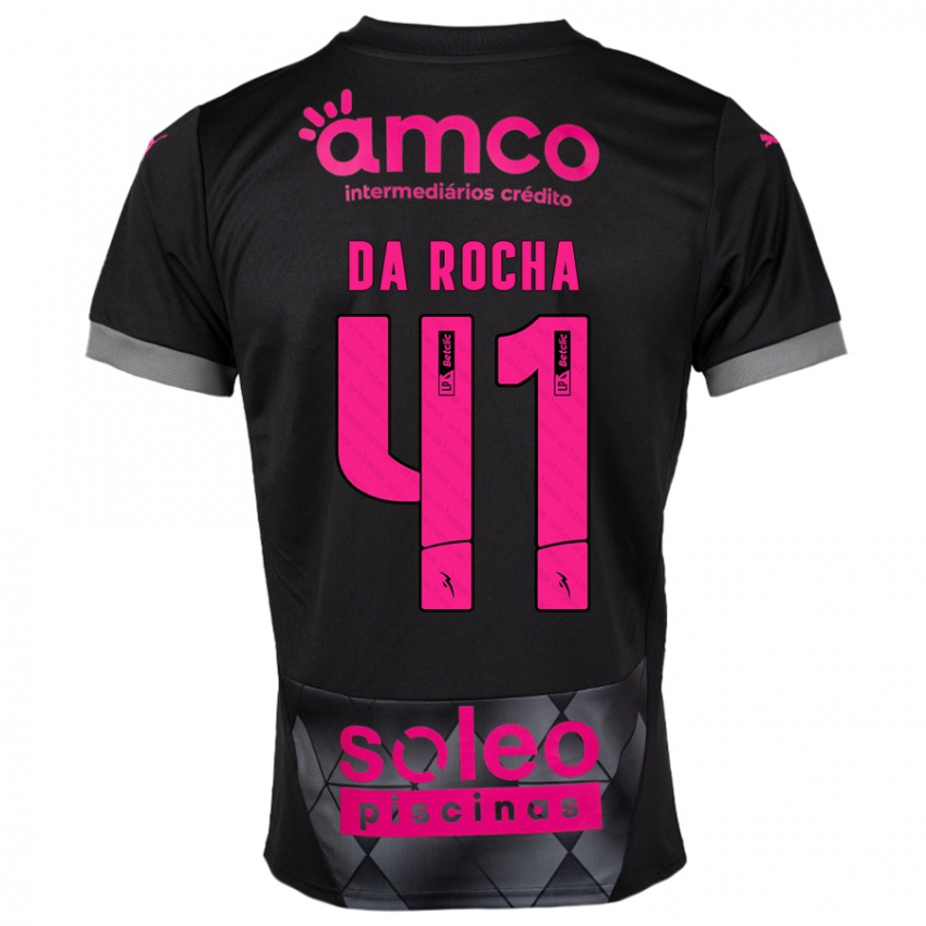 Kinder Yanis Da Rocha #41 Schwarz Rosa Auswärtstrikot Trikot 2024/25 T-Shirt Schweiz