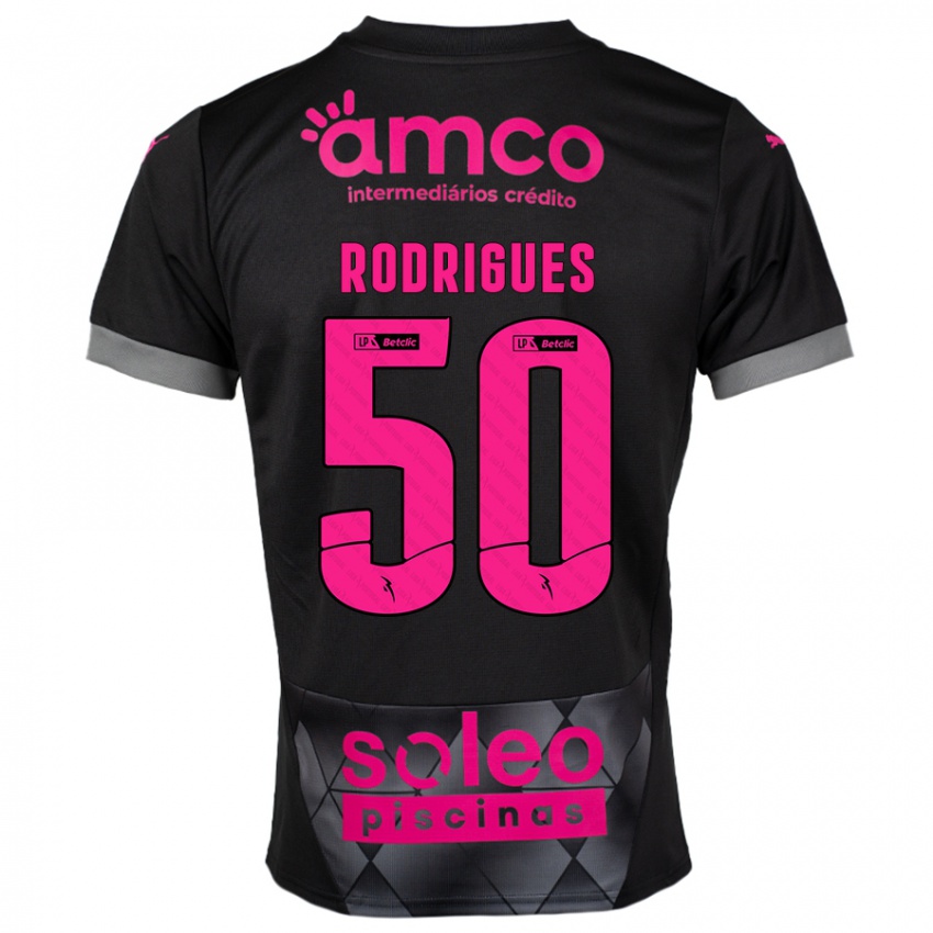 Kinder Diego Rodrigues #50 Schwarz Rosa Auswärtstrikot Trikot 2024/25 T-Shirt Schweiz