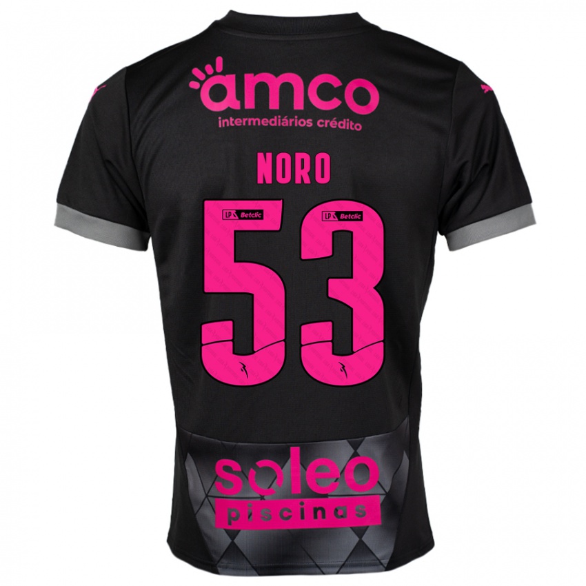 Kinder Jonatás Noro #53 Schwarz Rosa Auswärtstrikot Trikot 2024/25 T-Shirt Schweiz