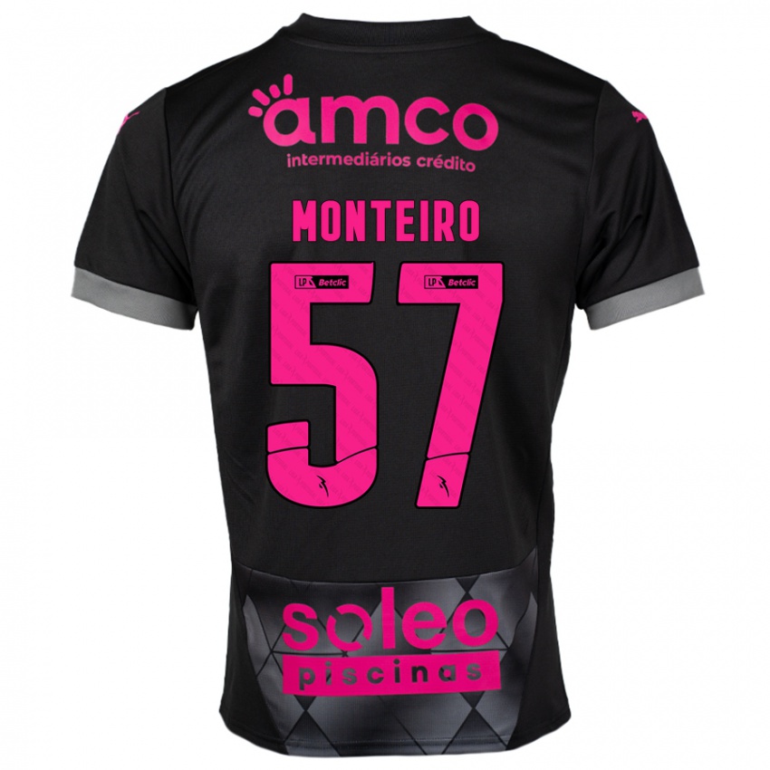 Kinder Jordan Monteiro #57 Schwarz Rosa Auswärtstrikot Trikot 2024/25 T-Shirt Schweiz