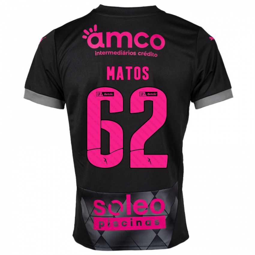 Kinder Nuno Matos #62 Schwarz Rosa Auswärtstrikot Trikot 2024/25 T-Shirt Schweiz