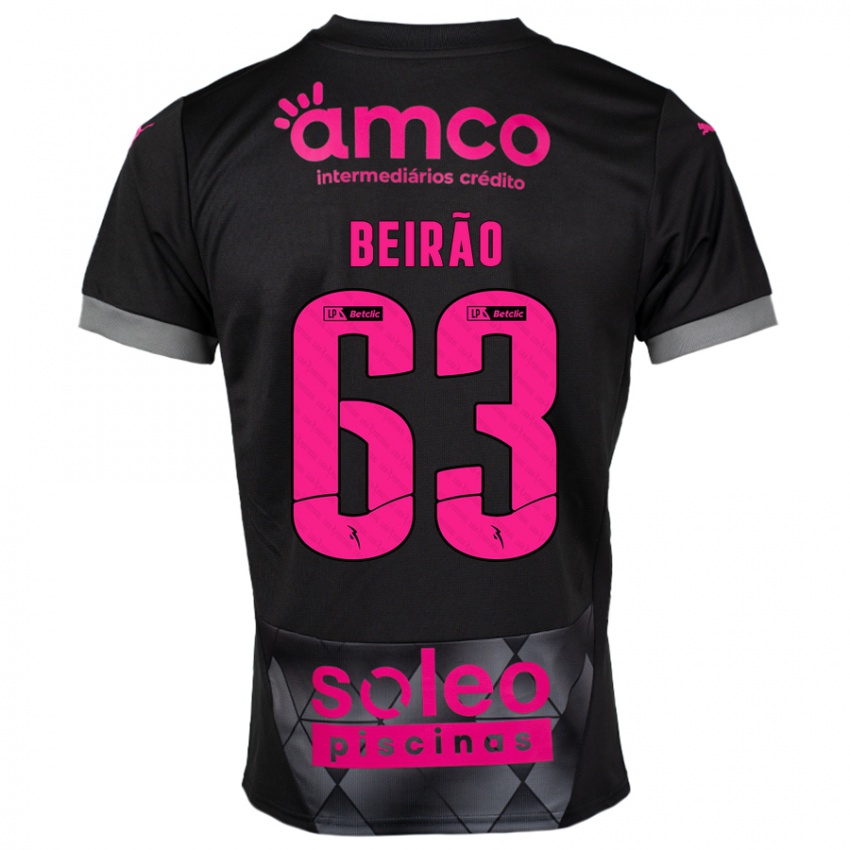 Kinder Rodrigo Beirão #63 Schwarz Rosa Auswärtstrikot Trikot 2024/25 T-Shirt Schweiz