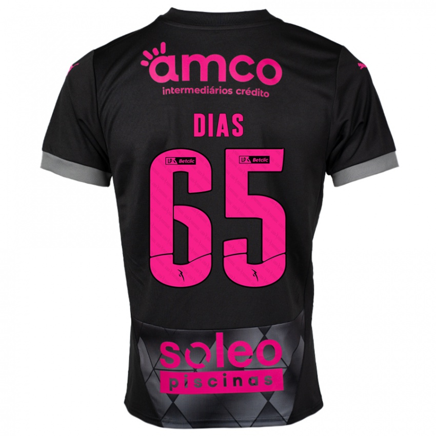 Kinder Leandro Dias #65 Schwarz Rosa Auswärtstrikot Trikot 2024/25 T-Shirt Schweiz