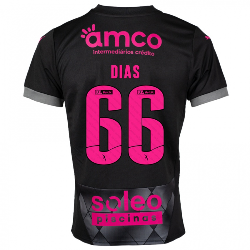 Kinder Gonçalo Dias #66 Schwarz Rosa Auswärtstrikot Trikot 2024/25 T-Shirt Schweiz