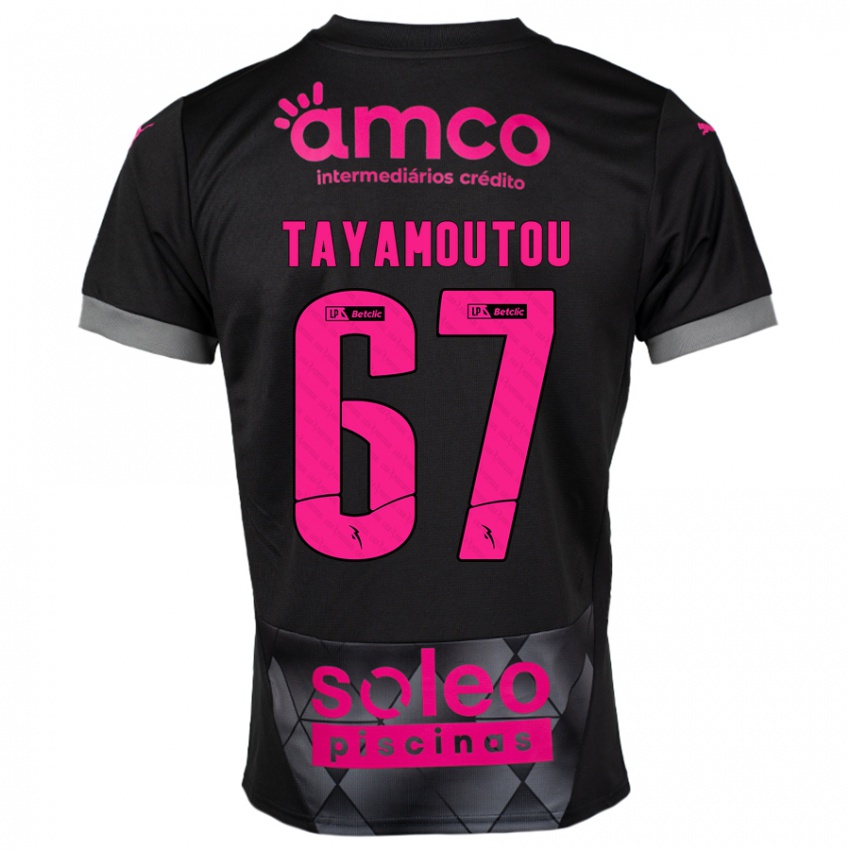 Kinder Enzo Tayamoutou #67 Schwarz Rosa Auswärtstrikot Trikot 2024/25 T-Shirt Schweiz