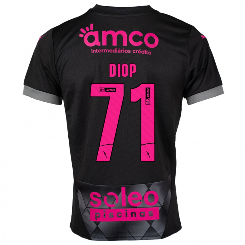 Kinder Mamadou Diop #71 Schwarz Rosa Auswärtstrikot Trikot 2024/25 T-Shirt Schweiz