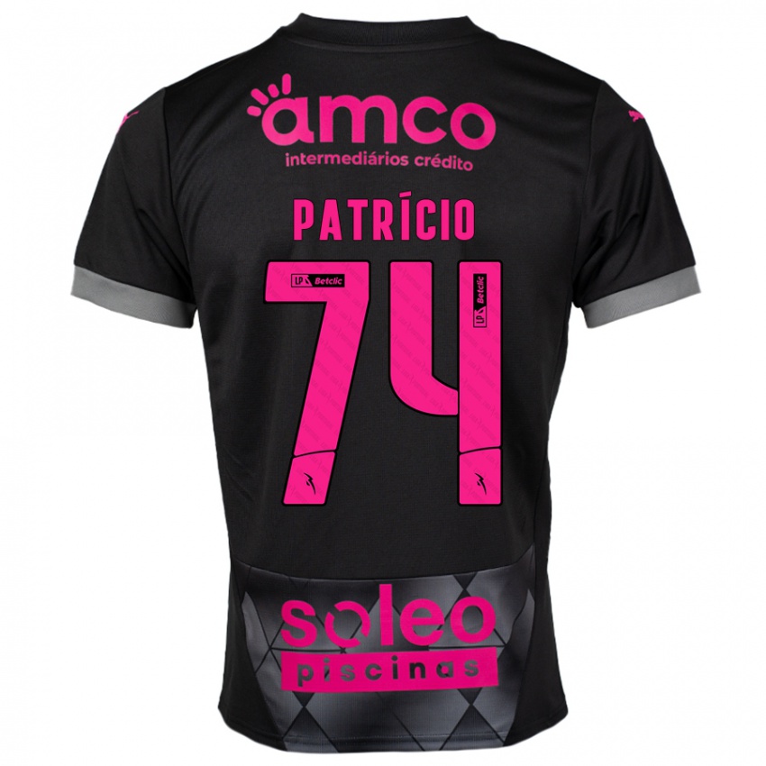 Kinder Nuno Patrício #74 Schwarz Rosa Auswärtstrikot Trikot 2024/25 T-Shirt Schweiz