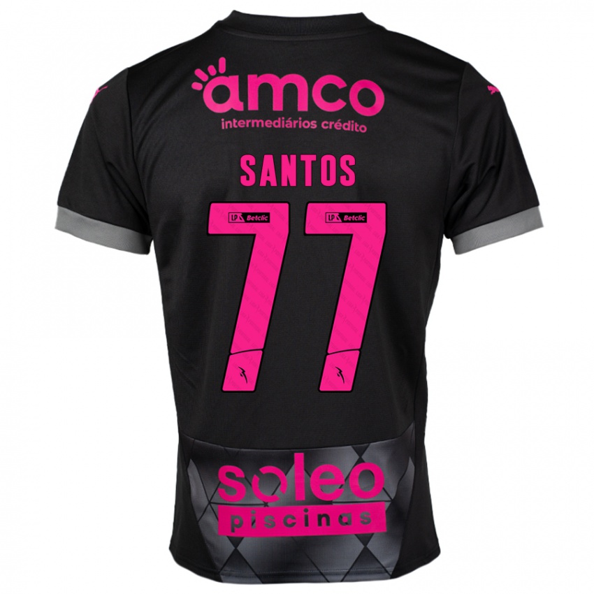 Kinder Edu Santos #77 Schwarz Rosa Auswärtstrikot Trikot 2024/25 T-Shirt Schweiz