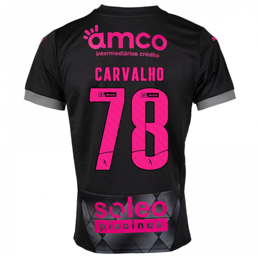 Kinder João Carvalho #78 Schwarz Rosa Auswärtstrikot Trikot 2024/25 T-Shirt Schweiz