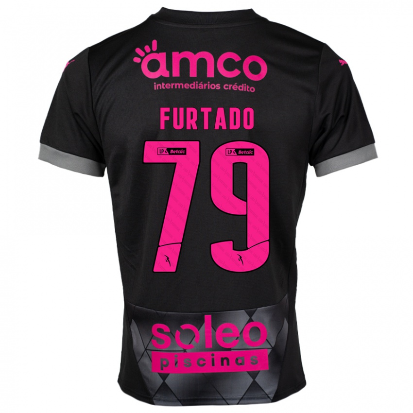 Kinder Rúben Furtado #79 Schwarz Rosa Auswärtstrikot Trikot 2024/25 T-Shirt Schweiz