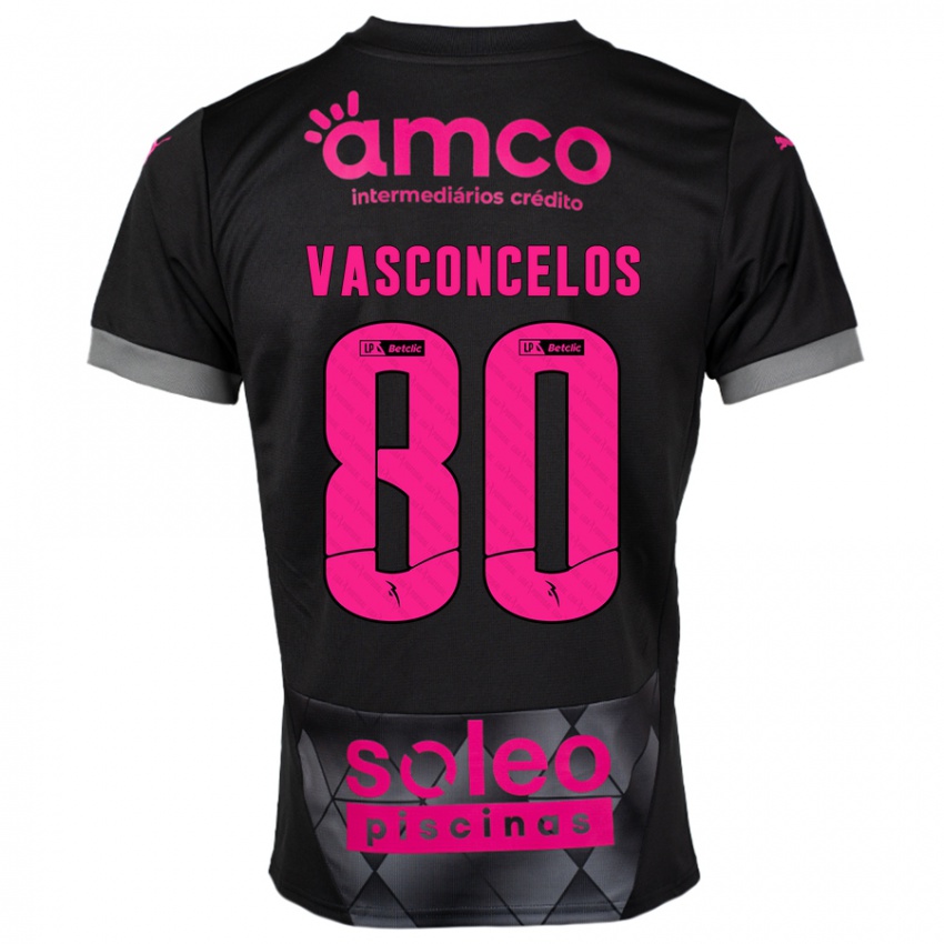 Kinder Vasconcelos #80 Schwarz Rosa Auswärtstrikot Trikot 2024/25 T-Shirt Schweiz