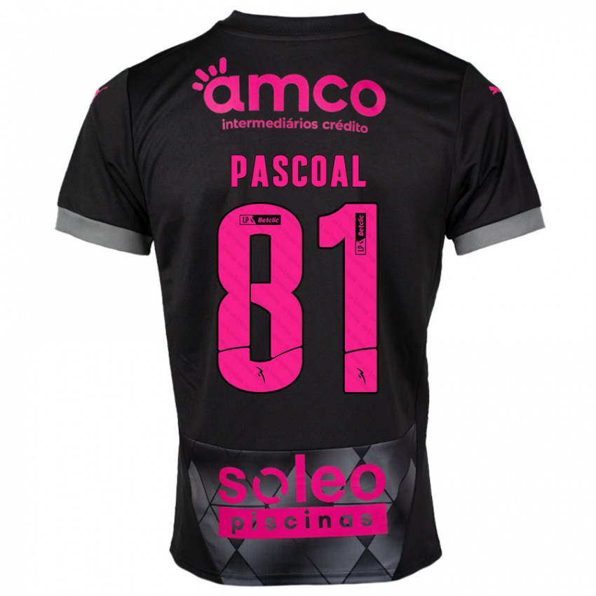 Kinder Fodé Pascoal #81 Schwarz Rosa Auswärtstrikot Trikot 2024/25 T-Shirt Schweiz