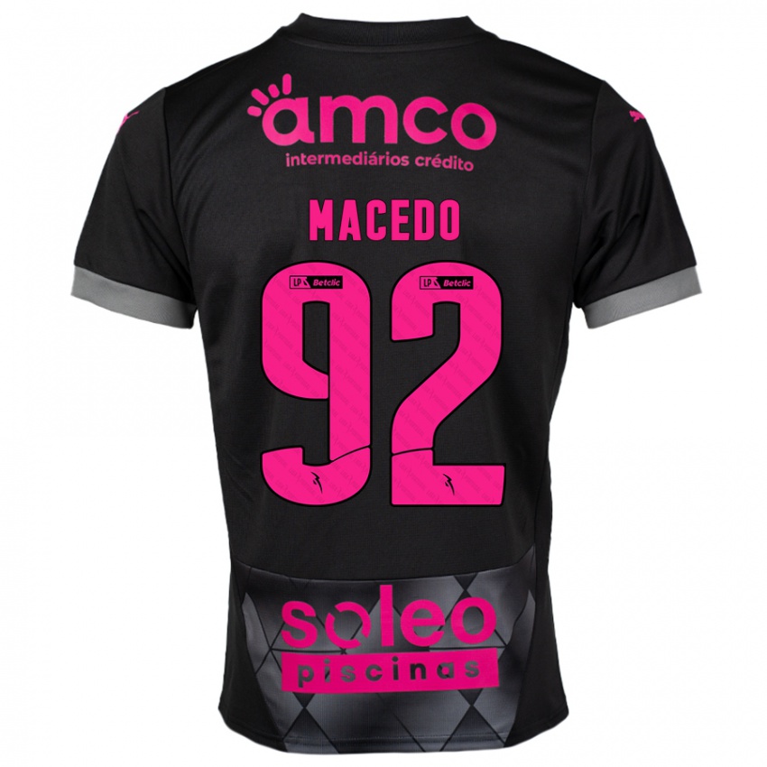 Kinder Rodrigo Macedo #92 Schwarz Rosa Auswärtstrikot Trikot 2024/25 T-Shirt Schweiz