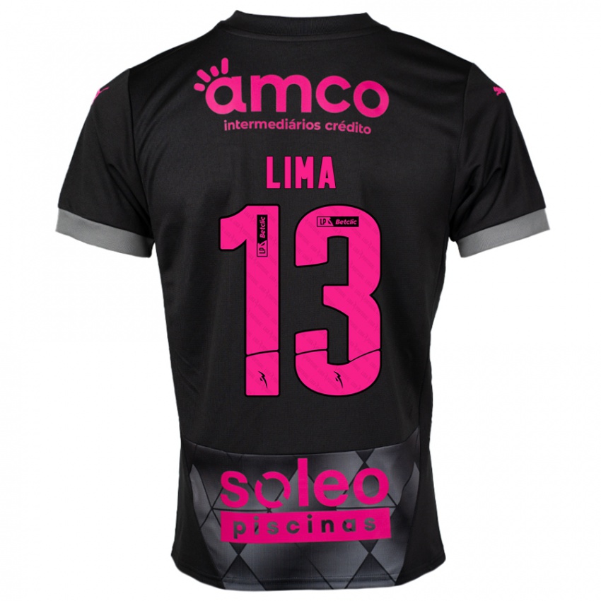 Kinder Aline Lima #13 Schwarz Rosa Auswärtstrikot Trikot 2024/25 T-Shirt Schweiz