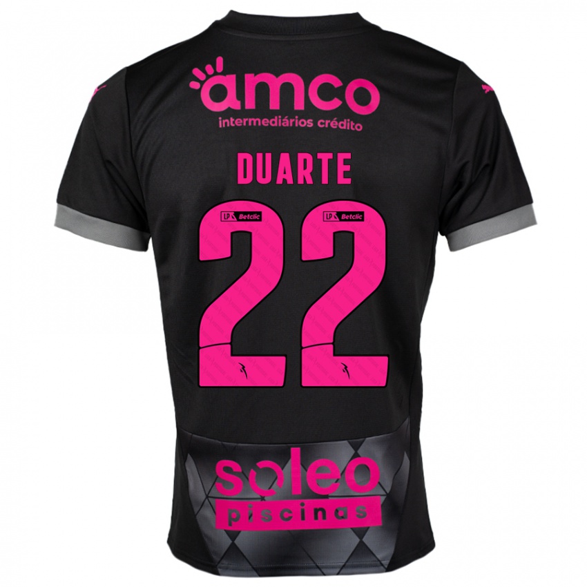 Kinder Vânia Duarte #22 Schwarz Rosa Auswärtstrikot Trikot 2024/25 T-Shirt Schweiz