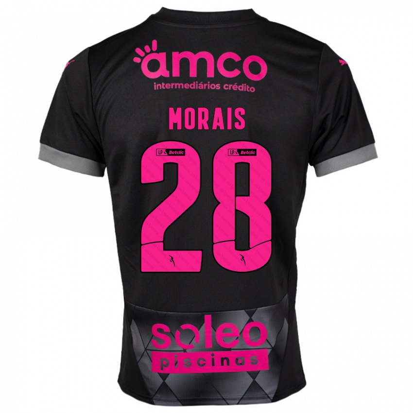 Kinder Patrícia Morais #28 Schwarz Rosa Auswärtstrikot Trikot 2024/25 T-Shirt Schweiz