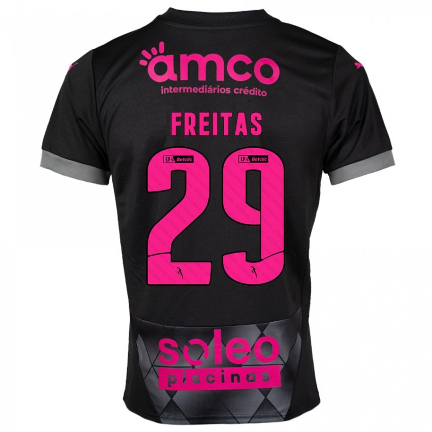 Kinder Mylena Freitas #29 Schwarz Rosa Auswärtstrikot Trikot 2024/25 T-Shirt Schweiz