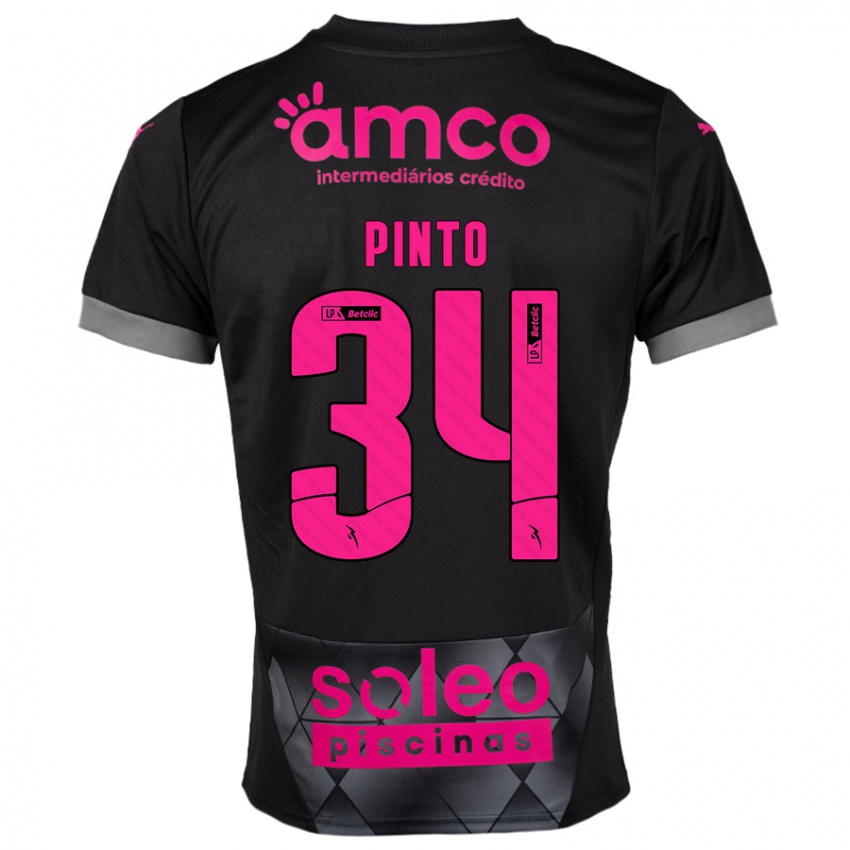 Kinder Ana Pinto #34 Schwarz Rosa Auswärtstrikot Trikot 2024/25 T-Shirt Schweiz