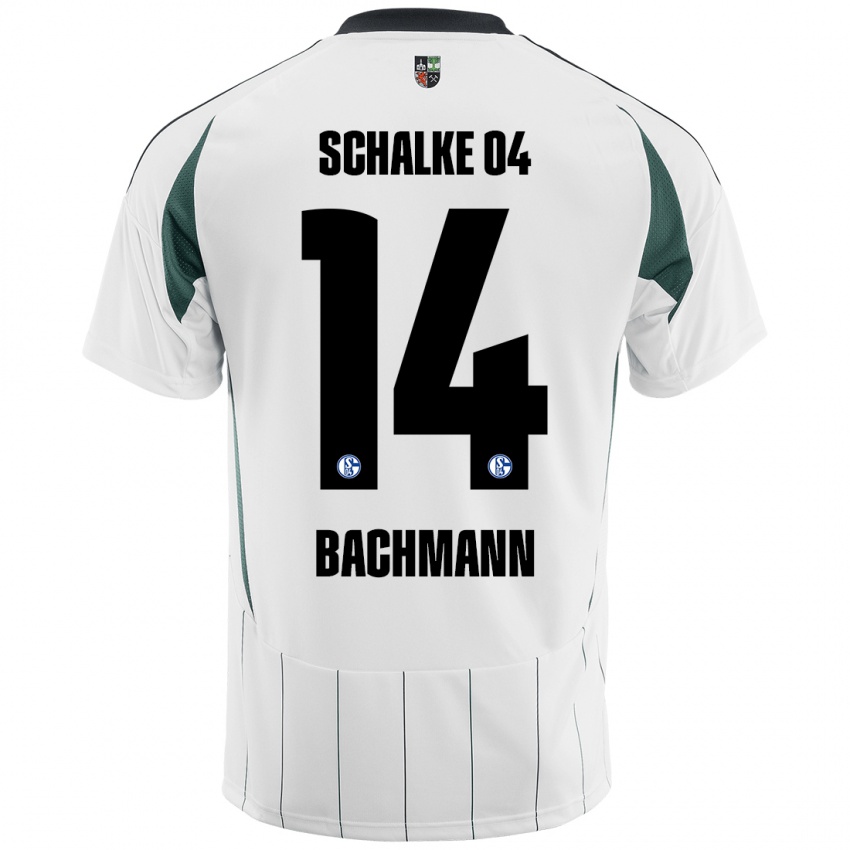 Kinder Janik Bachmann #14 Weiß Grün Auswärtstrikot Trikot 2024/25 T-Shirt Schweiz