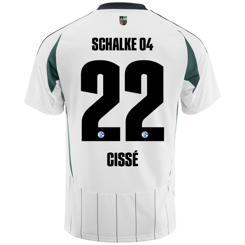 Kinder Ibrahima Cissé #22 Weiß Grün Auswärtstrikot Trikot 2024/25 T-Shirt Schweiz