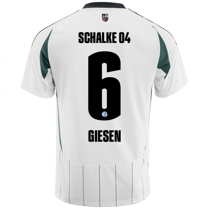 Kinder Tim Giesen #6 Weiß Grün Auswärtstrikot Trikot 2024/25 T-Shirt Schweiz