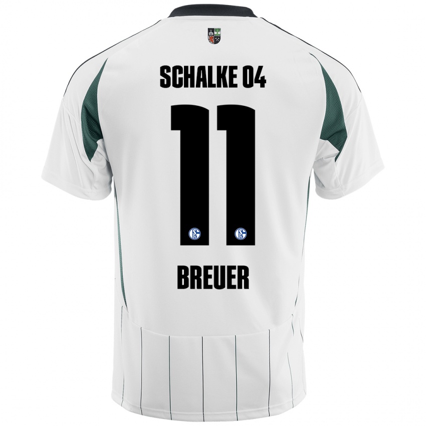 Kinder Simon Breuer #11 Weiß Grün Auswärtstrikot Trikot 2024/25 T-Shirt Schweiz