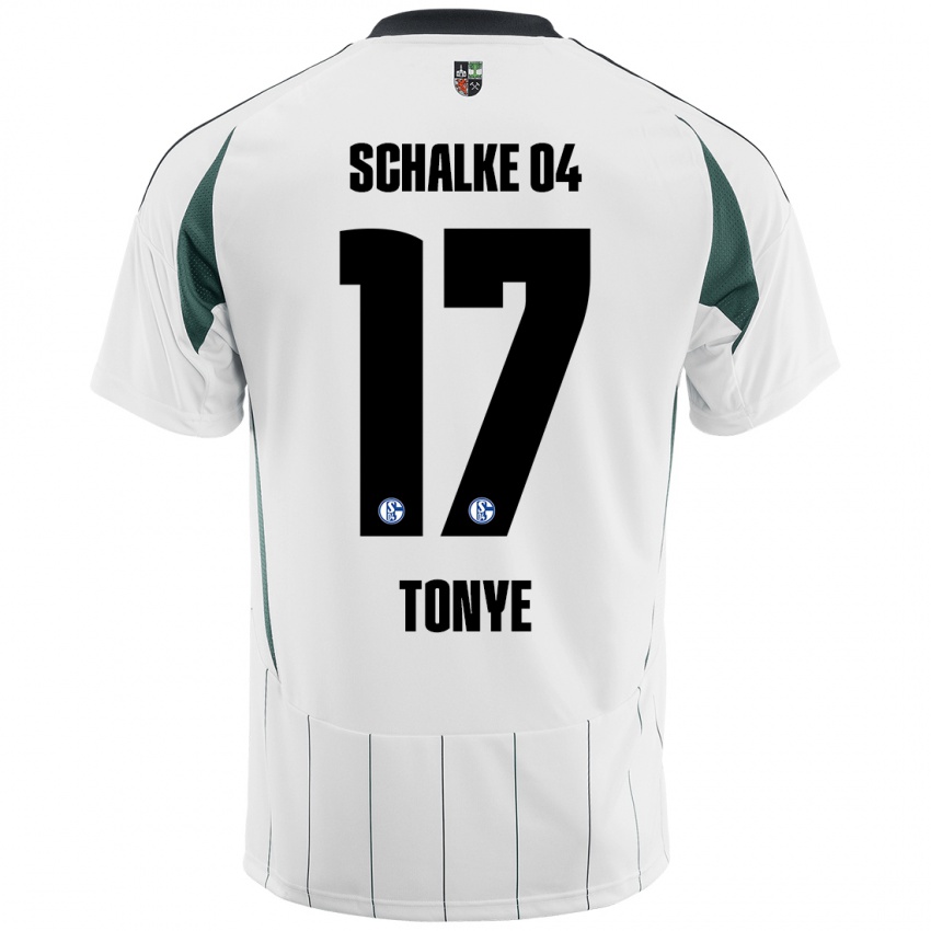 Kinder Yannick Tonye #17 Weiß Grün Auswärtstrikot Trikot 2024/25 T-Shirt Schweiz