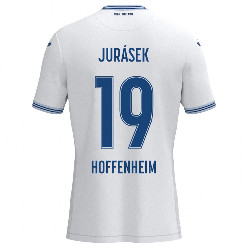 Kinder David Jurásek #19 Weiß Blau Auswärtstrikot Trikot 2024/25 T-Shirt Schweiz