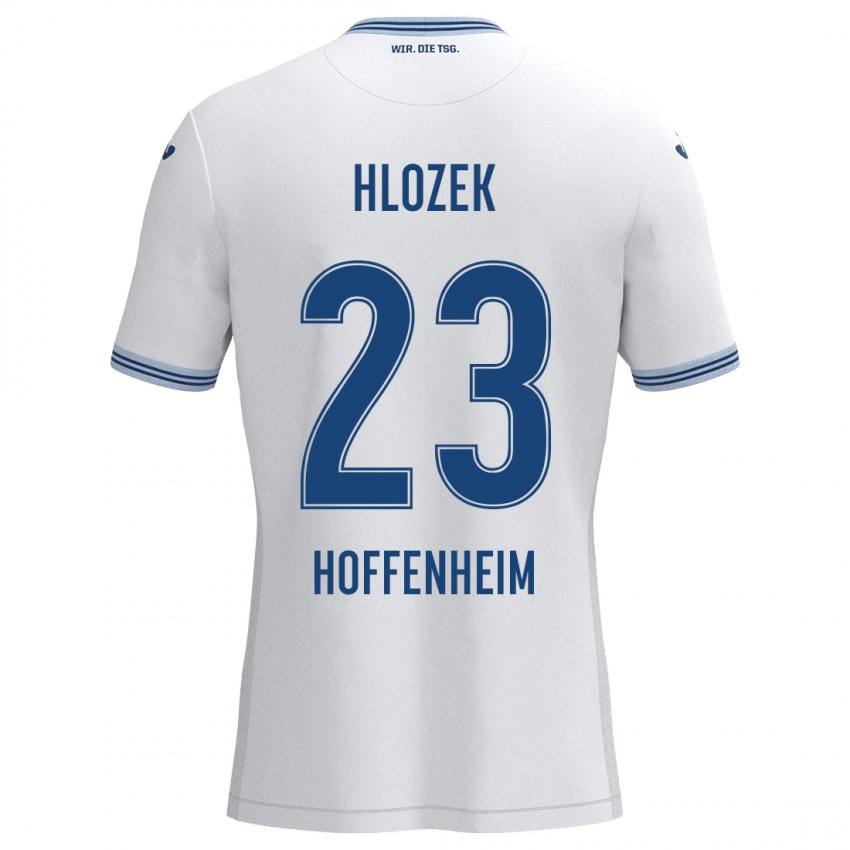 Kinder Adam Hlozek #23 Weiß Blau Auswärtstrikot Trikot 2024/25 T-Shirt Schweiz